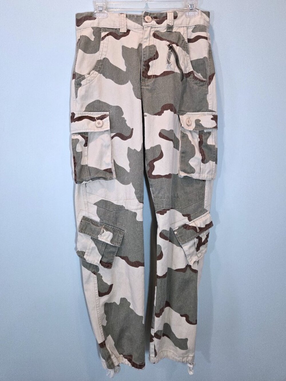 Beige Camo Cargo Denim Pants Size 30
